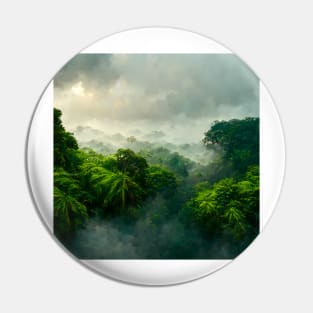 Tropical Rainforest Landscape Painting Pin