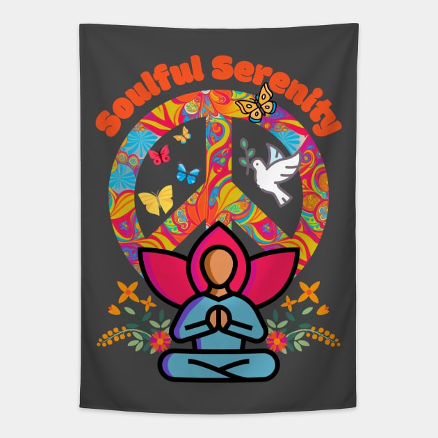 Soulful Serenity Peace Sign Tapestry by 2HivelysArt