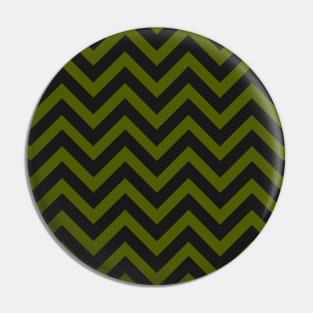 Black and Olive Green Chevron Zig Zag Pin