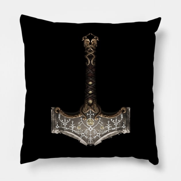 Mjölnir - Symbol of Thunder & Lightning Pillow by Lamink