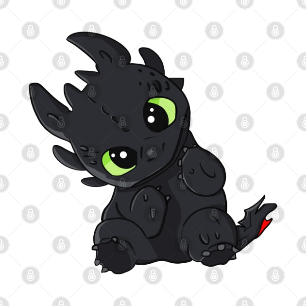 Cute baby dragon Toothless from cartoon How to train your dragon by PrimeStore