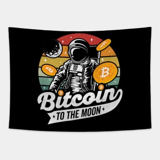 Bitcoin to the Moon Astronaut Crypto Hodl Tapestry