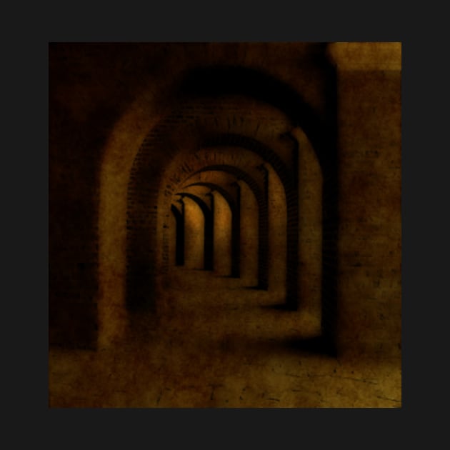 Digital collage, special processing. Path in some castle tunnel. Beautiful. Sand texture. by 234TeeUser234