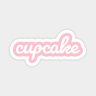 Cupcake Minimal White Script Typography Magnet