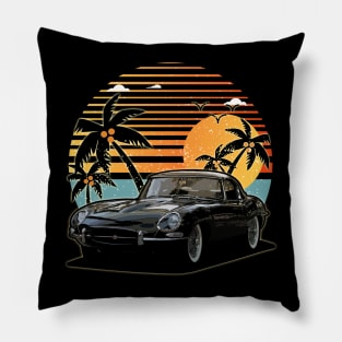 Jaguar XK-E 1961 car sunset Pillow