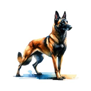 Belgian Malinoi Watercolor Painting - Beautiful Dog T-Shirt