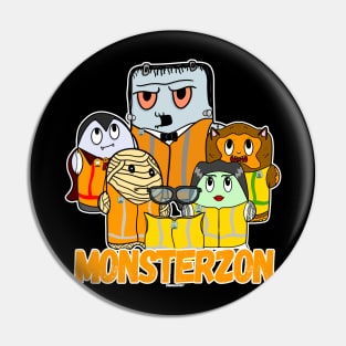 Swagazon Monsters Mummy Frankenstein Dracula Monsterzon Halloween Pin