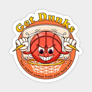 Get Dunks, the cartoon basketball mascot Magnet