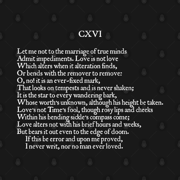 Shakespeare True Love Sonnet 116 English Renaissance Poetry by KierkegaardDesignStudio