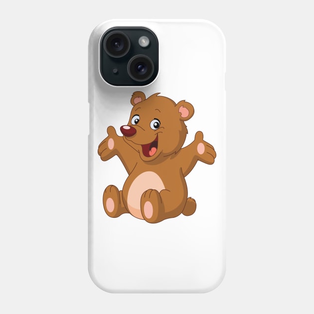 Happy teddy bear Phone Case by DigiToonsTreasures