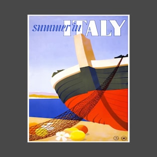 Summer in Italy Vintage Travel Poster T-Shirt