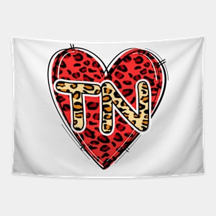 Love TENNESSEE Leopard Heart TN Tapestry