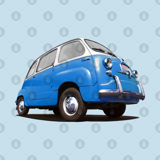 FIAT 600 Multipla in blue by candcretro