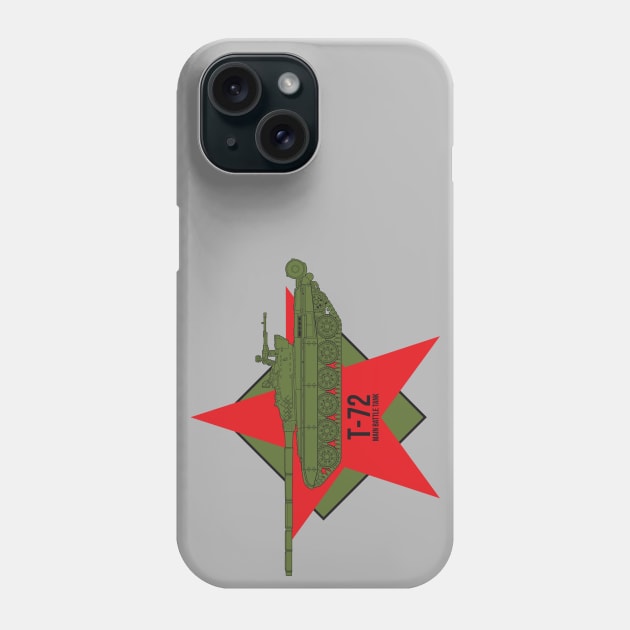 T-72 main battle tank on the background of a star Phone Case by FAawRay