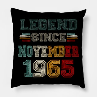 58 Years Old Legend Since November 1965 58th Birthday Pillow