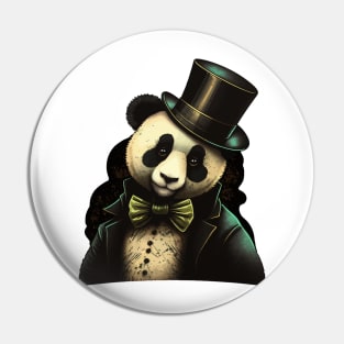 Panda wearing Top Hat Pin