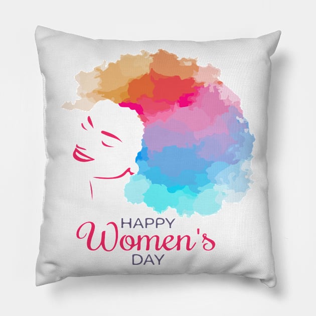 Happy Womens Day Pillow by jobieh shop