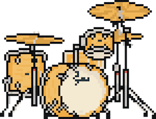 Pixel Maple Stones Drums Magnet