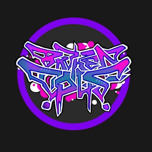 Pink and Purple Graffiti BrokenOpus Logo T-Shirt