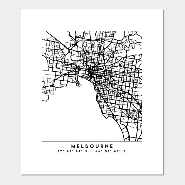 Melbourne Australia Black City Street Map Art Melbourne Posters And Art Prints Teepublic Au