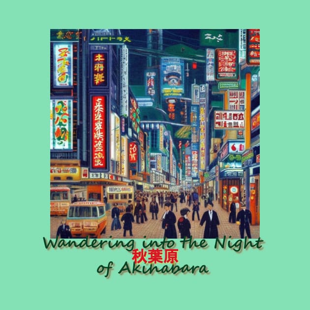 Japan Wandering into the Night of Akihabara Tokyo by Kana Kanjin by erizen