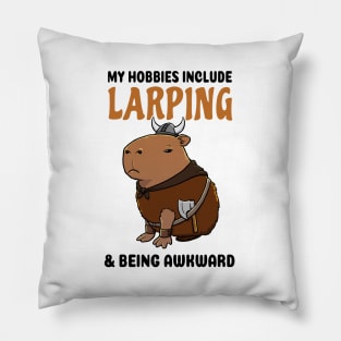 My hobbies include Larping and being awkward Capybara Viking Pillow