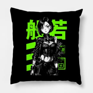Goth Grunge Anime Manga Girl Cyberpunk Dark Techno Style Goth Japanese Fashion #6 Pillow