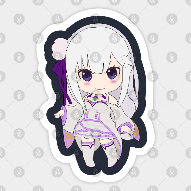 Emilia Re Zero Chibi Emilia Cute Anime Girl Emilia Re Zero Sticker Teepublic Emilia Re Zero Chibi Emilia Cute Anime Girl Emilia Re Zero Sticker Teepublic