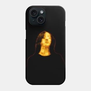 Beautiful girl, with closed eyes. Dark but beautiful. Black and yellow. Glowing. Phone Case