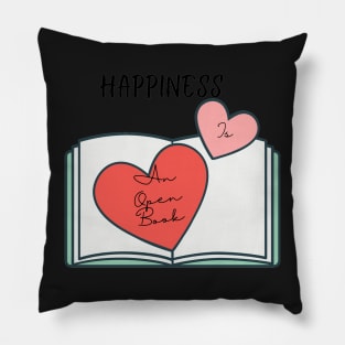 Happiness is an open book Pillow