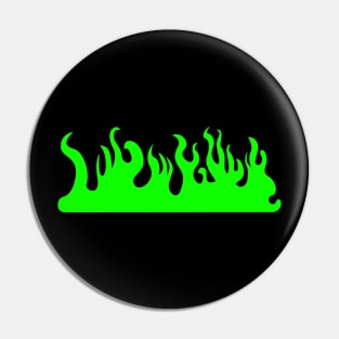 Wide Green Flames Pin