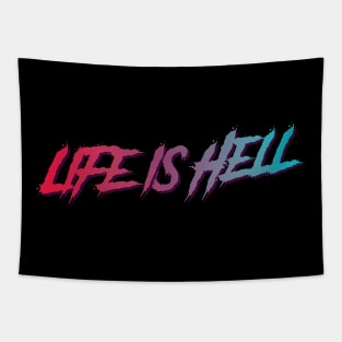 Life is Hell Typographic Design Tapestry