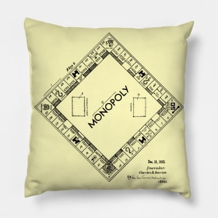 Monopoly Board Game Patent Image 1935 Pillow