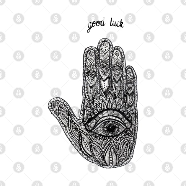 Good Luck - Hamsa by FanitsaArt