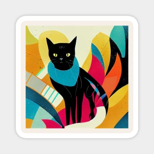 Abstract Cat Magnet