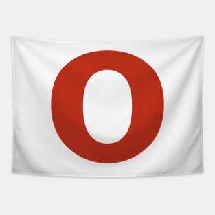 Letter o in Red Text Minimal Typography Tapestry