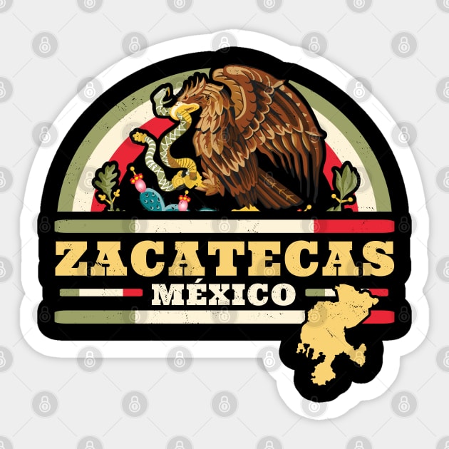 Zacatecas, Map of Mexico Sticker by Fr33m4n1111