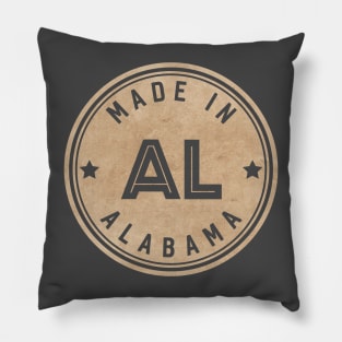 Made In Alabama AL State USA Pillow