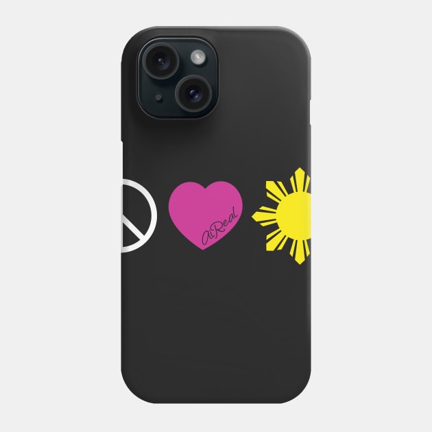 Peace Love Philippines Phone Case by airealapparel