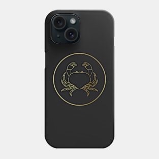 Cancer Zodiac Art Gold Phone Case