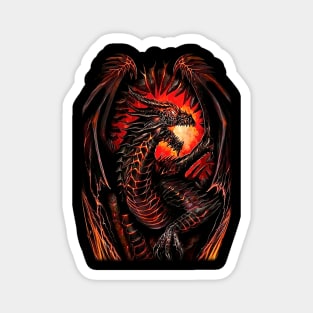 Black Dragon Fire Magnet