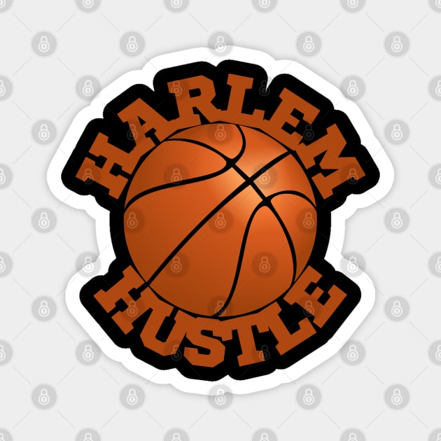 Harlem Hustle in text with Basketball Illustration | New York City Magnet by Harlems Gee