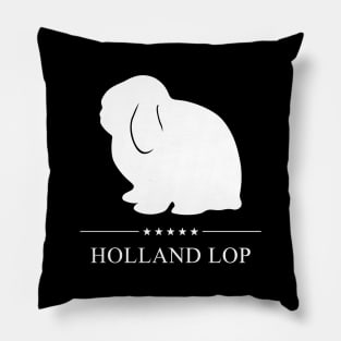 Holland Lop Rabbit White Silhouette Pillow