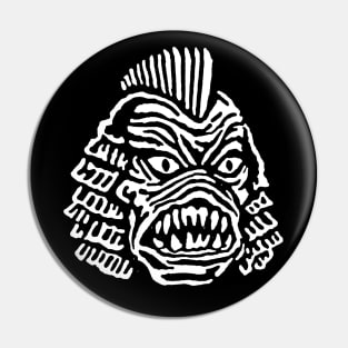 Monster House Records Crest White - Back Logo Pin