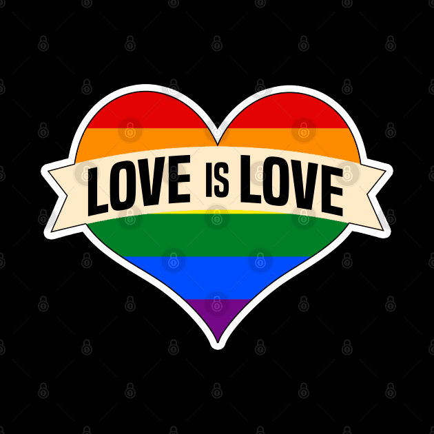 Love is Love Heart Gay Pride Rainbow by MilotheCorgi