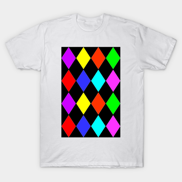 Multicolor Harlequin Pattern - diamond pattern - Harlequin Pattern - T-Shirt