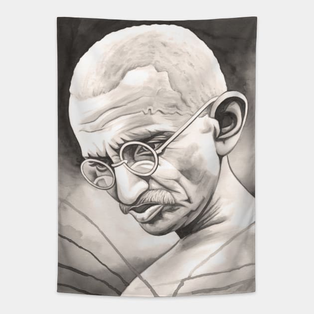 Mohandas Karamchand Gandhi Tapestry by benheineart