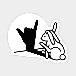 Funny Rabbit shadow hand 'Call You' hand sign date Magnet