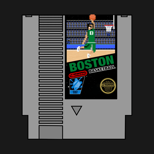 Boston Basketball 8 bit pixel art cartridge design by MulletHappens