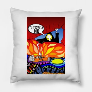 not yet with the death in a smile ecopop aztec underworld art Pillow